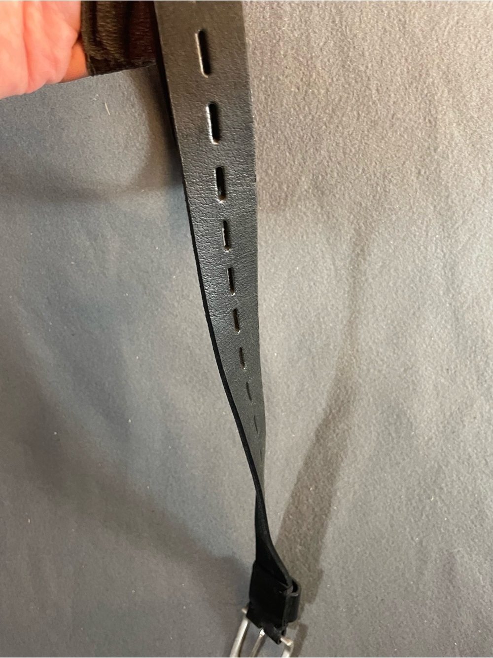 Free People We The Free Jona Leather Belt Black Slot Cutout - Picture 3 of 4